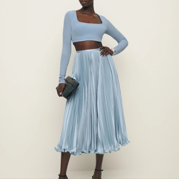 Reformation Bala Skirt in Mineral Blue size 2 NWT - Picture 5 of 12